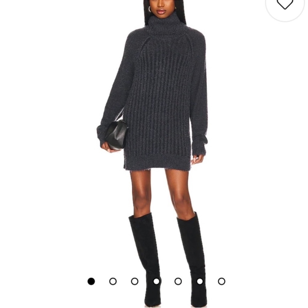 Free People Big City Ribbed Turtleneck Tunic Sweater XS